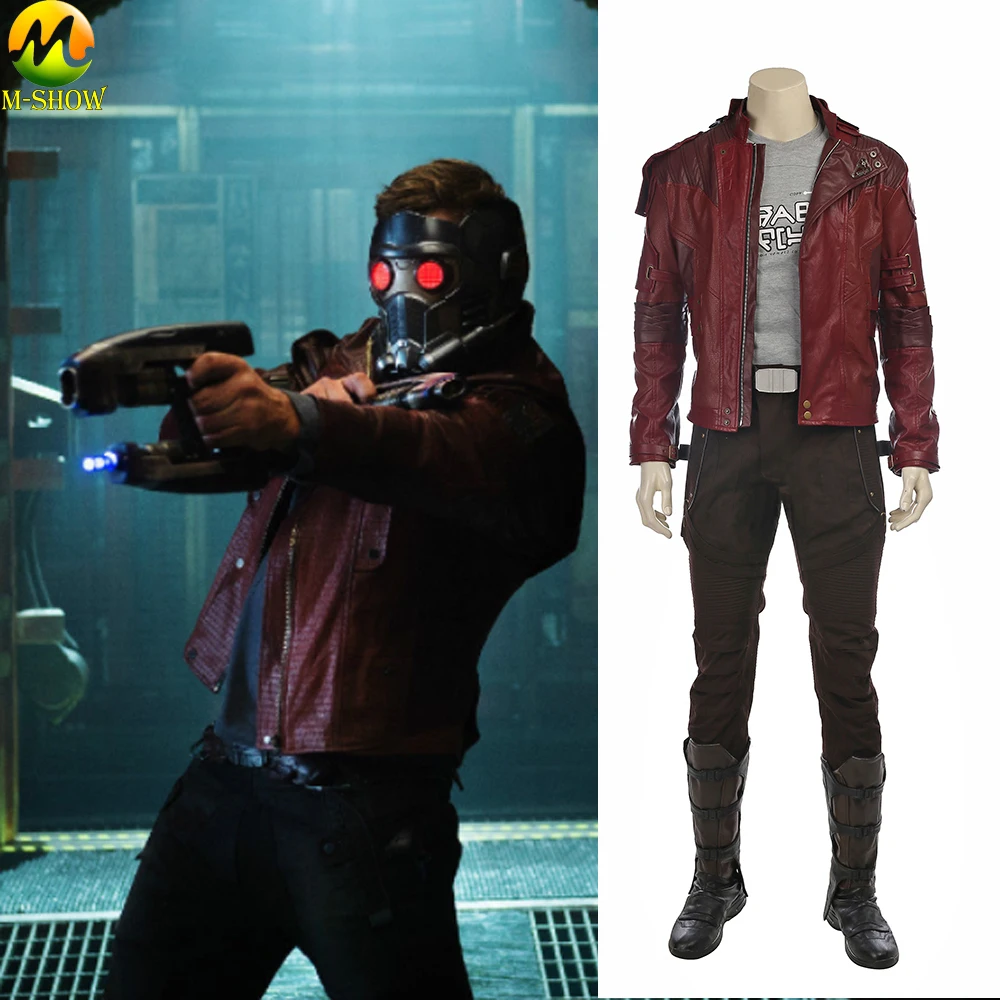 

Guardians of The Galaxy 2 Star Lord Cosplay Costume Peter Quill Men Cosplay Full Set Star Lord Jacket Leather Custom Made