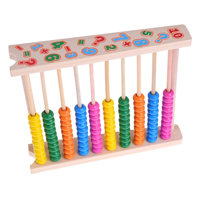 Abacus Wooden Bead Maths Counting Educational 10 Bars for Early