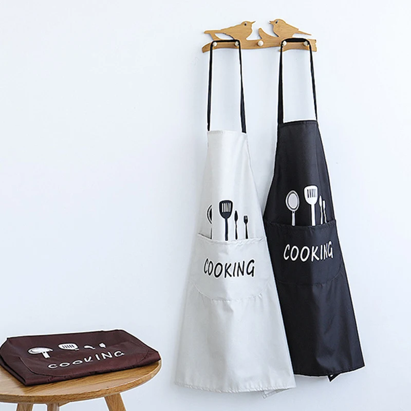 1-10 pcs Cooking Letters Logo Japanese Style Apron Household Kitchen Waitress Work Aprons With Pocket For Men Woman Accessories