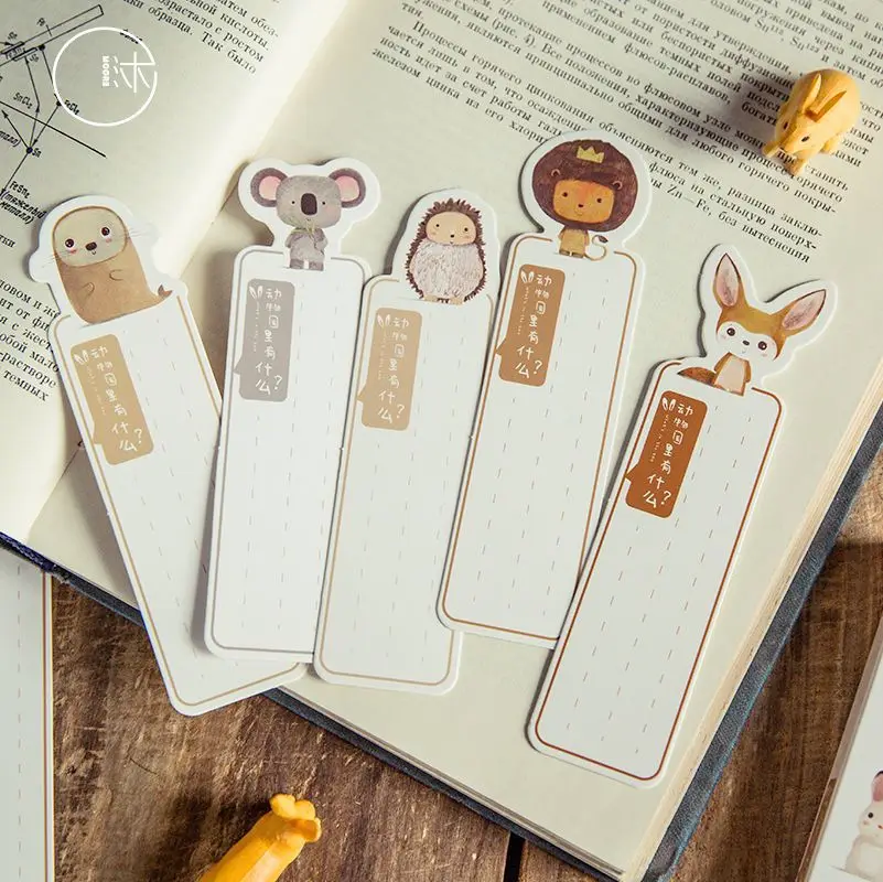 

30 Pcs/Set Cartoon Lion Tiger Zoo Series Paper Bookmark Book Holder Message Card Gift Stationery