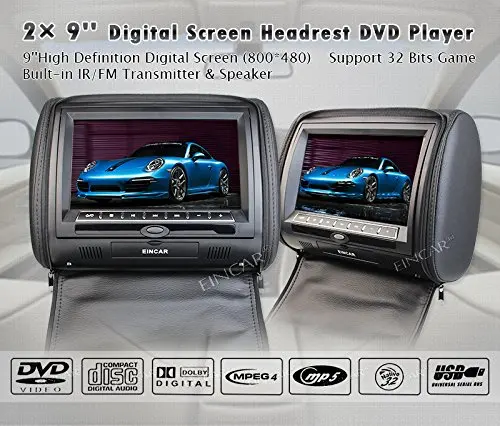 Две автомобильные подголовники dvd плеер 9 дюймов двойной экран для USB SD