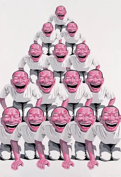 

Modern handmade painting chinese laugh men on oil canvas for living room decor and wallpaper