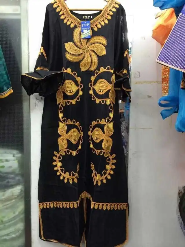 African LINEN long dresses design make by brocade fabric nomal/cording