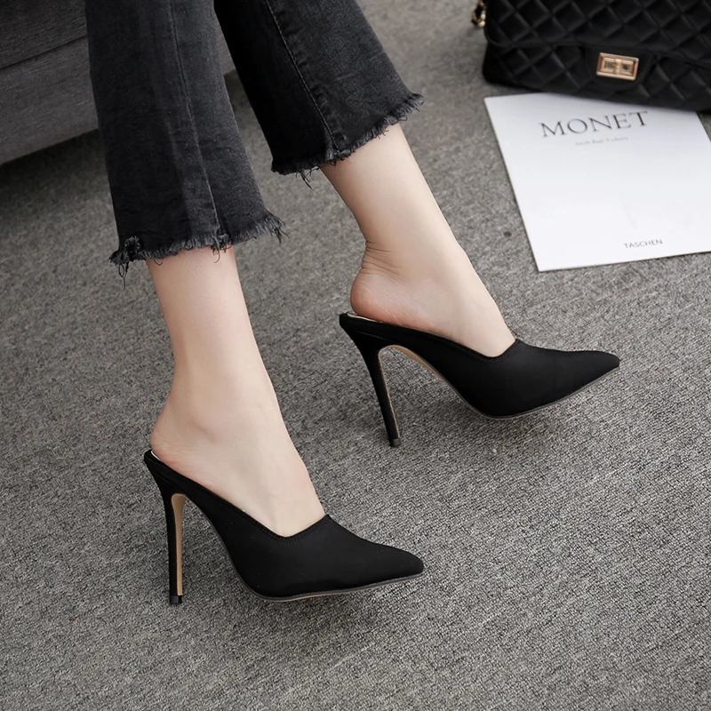 pointed toe stiletto mules