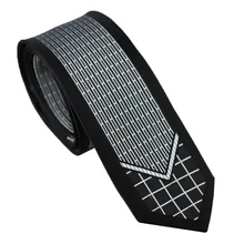 Lammulin галстуки мужские обтягивающие Галстуки Уникальный дизайн границы черный с серебряными клетками полосатый микрофибры галстук модный галстук Corbata 6 см