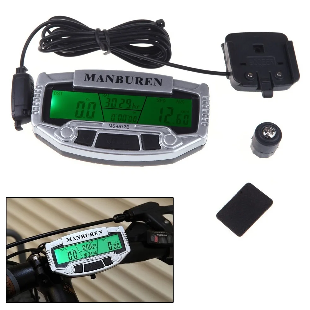 Digital LCD Backlight Bicycle Computer Odometer Speedometer Velometer Waterproof