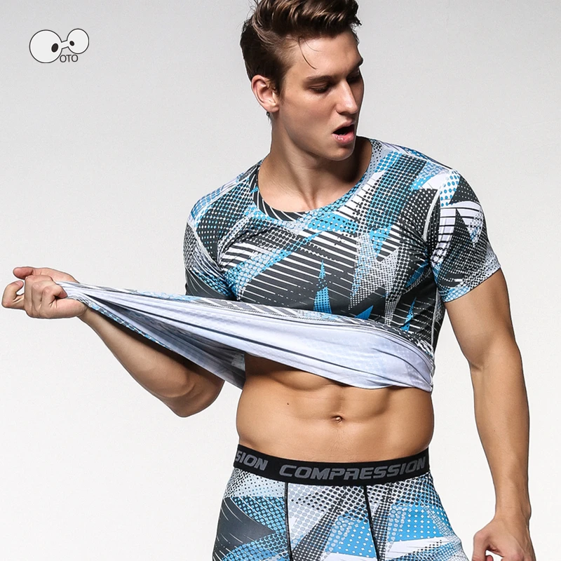 New Fitness Compression Running Shirt Men Elastic