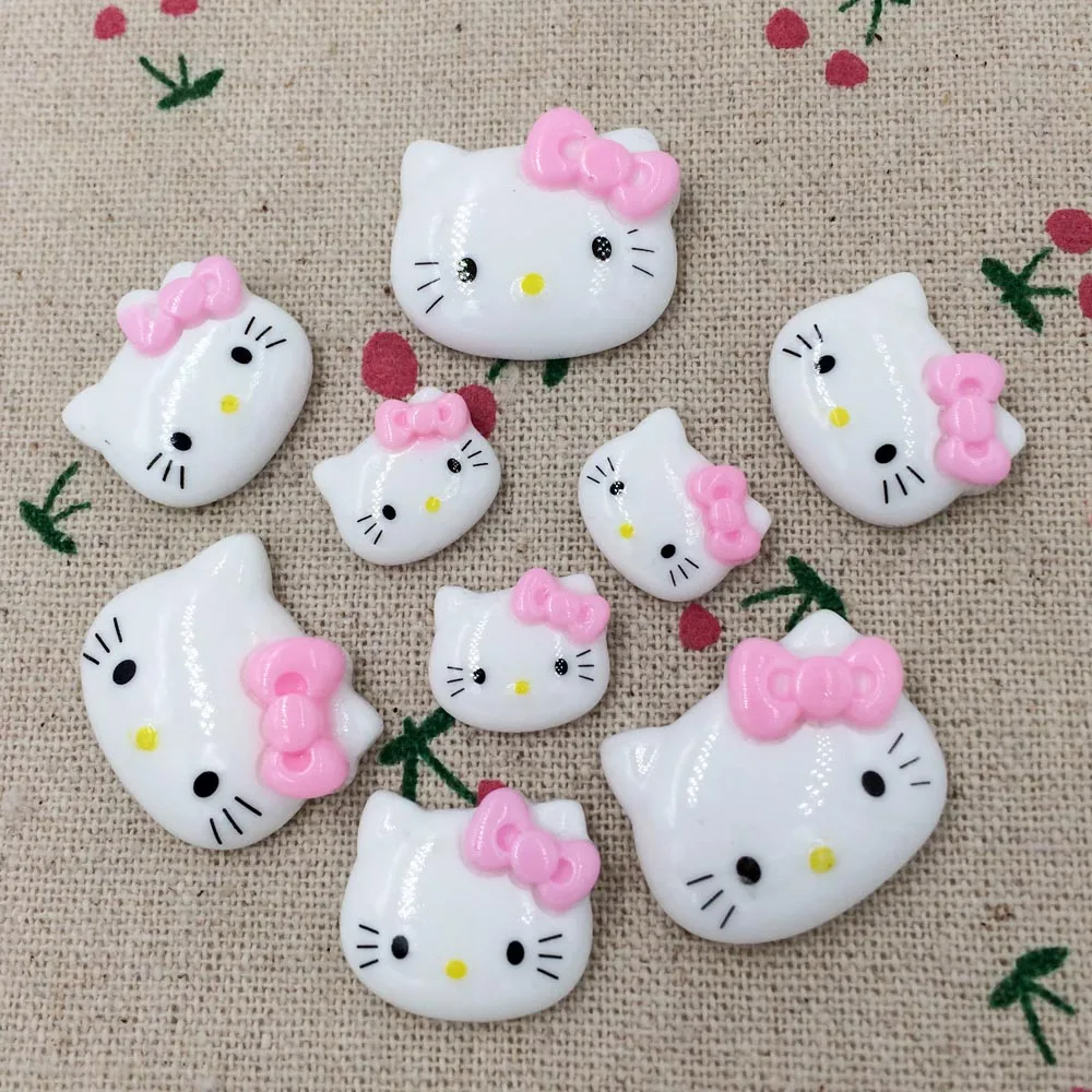 

Kawaii FlatBack DIY Cat Resin Cabochons Flat Back Scrapbooking Embellishment Decoration Crafts Making For Hair Bow Centers Charm