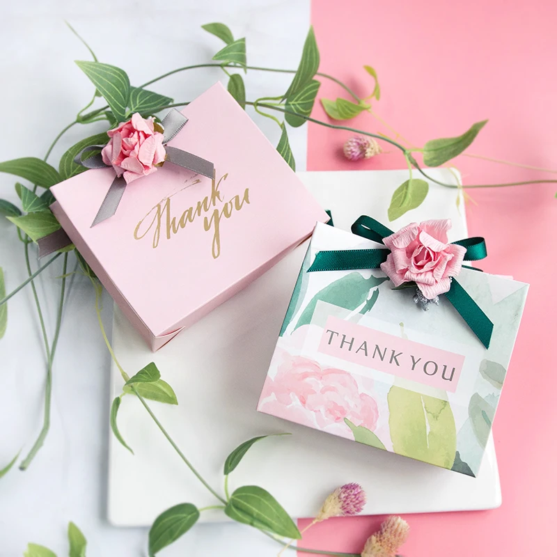 

100pcs Candy Bag Thank You Wedding Favors Gift Box Package Birthday Party Favor Bags Chocolate Box Bomboniera Giveaways Boxes