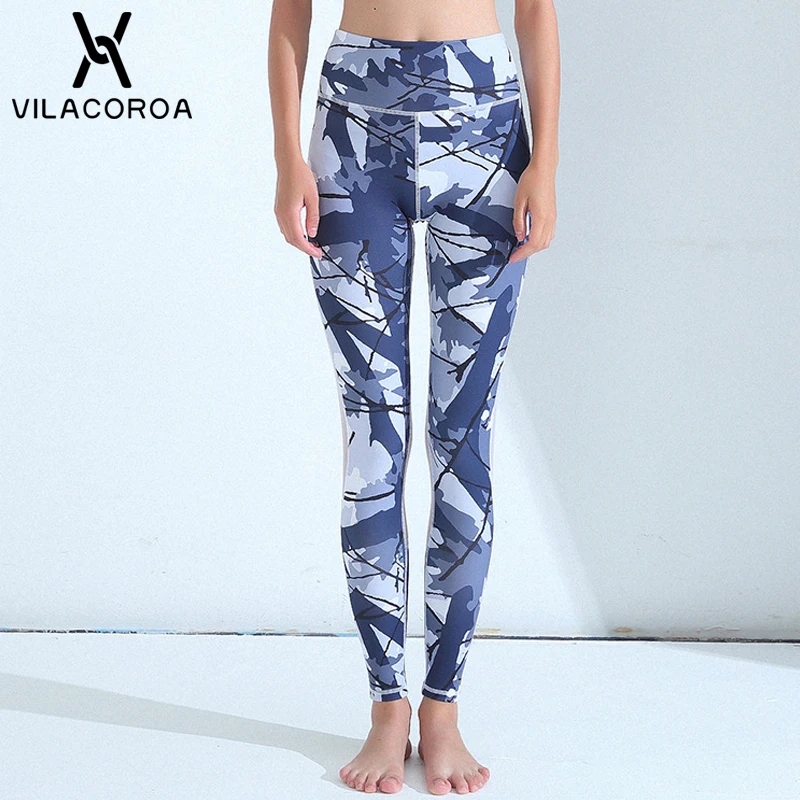 

Fashion Mesh Stitching Print Sports Fitness Leggings Women Running Trousers High Waist Sports Wear For Women Modis leggins mujer