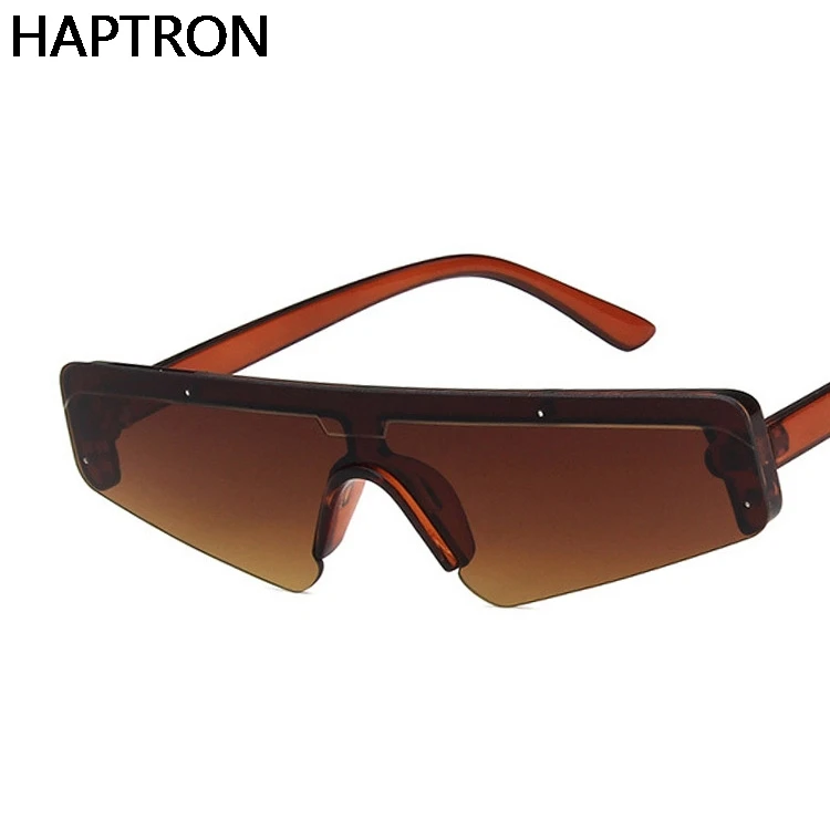 Новые Панк цельные прямоугольные Солнцезащитные очки женские прозрачные линзы Ретро белая оправа без оправы Солнцезащитные очки UV400