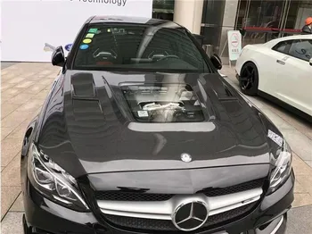 

NEW Carbon Fiber Front Bumper Engine Hood Vent Cover For Benz C-Class W205 C63 Coupe 2015 2016 2017 2018 Clear Glass
