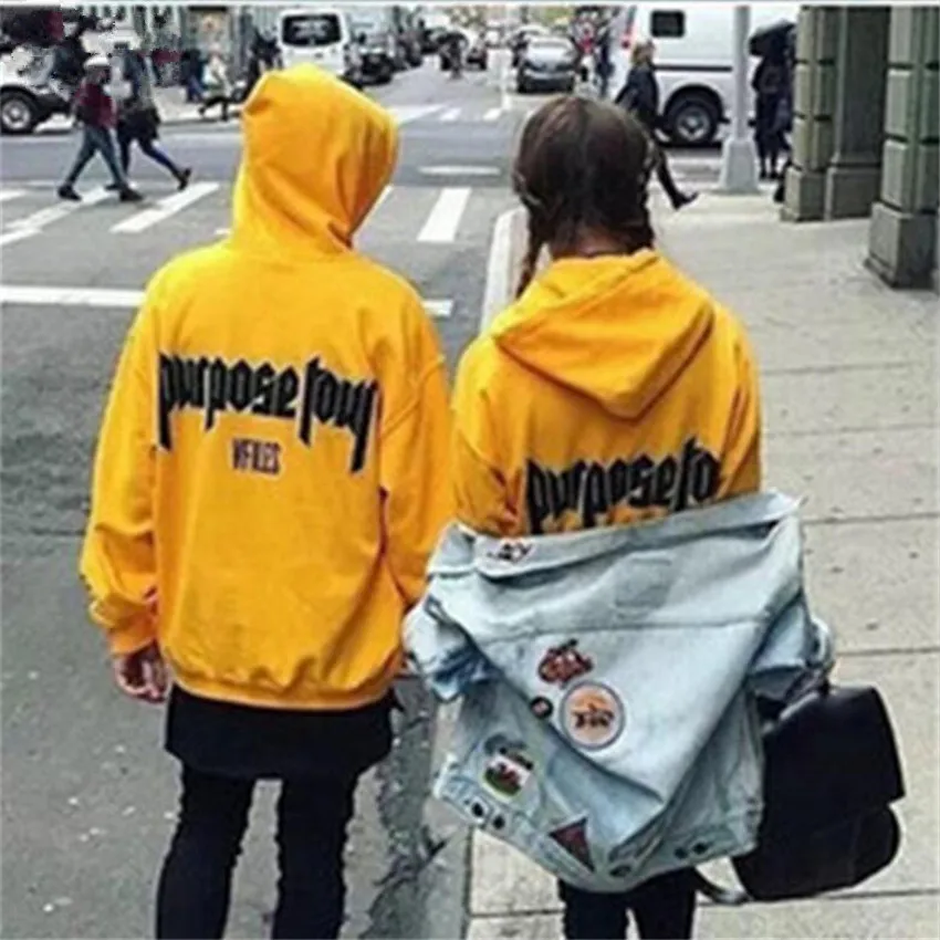  New fashion Yellow hoodie Men sale omen Hoodies Sweatshirts figure Letter Print Long Sleeve pullover Hip Hop 100% Cotton Hoody 