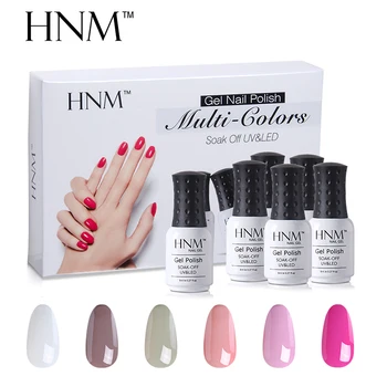 

HNM Solid Color Kit 6PCS/KIT Classic Series Set UV Gel Nail Polish Soak Off Lucky Lacquer for Nail Art DIY Hybrid Varnish Enamel