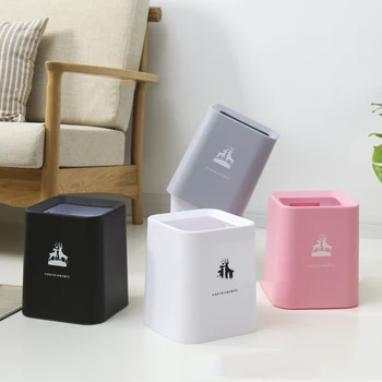 

Nordic Portable Double Layer Plastic Trash Can Poubelle De Cuisine Have Garbage Bag Holder Waste Bin Office Paper Basket Lixeira