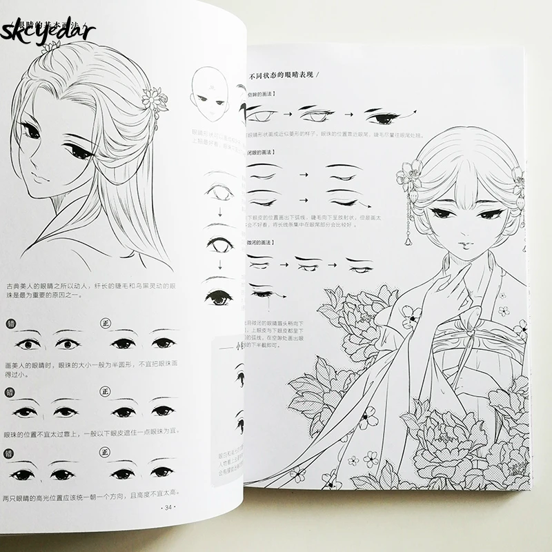 Книга для рисования Аниме/манга начинающих: Рисование древней красоты раскраска
