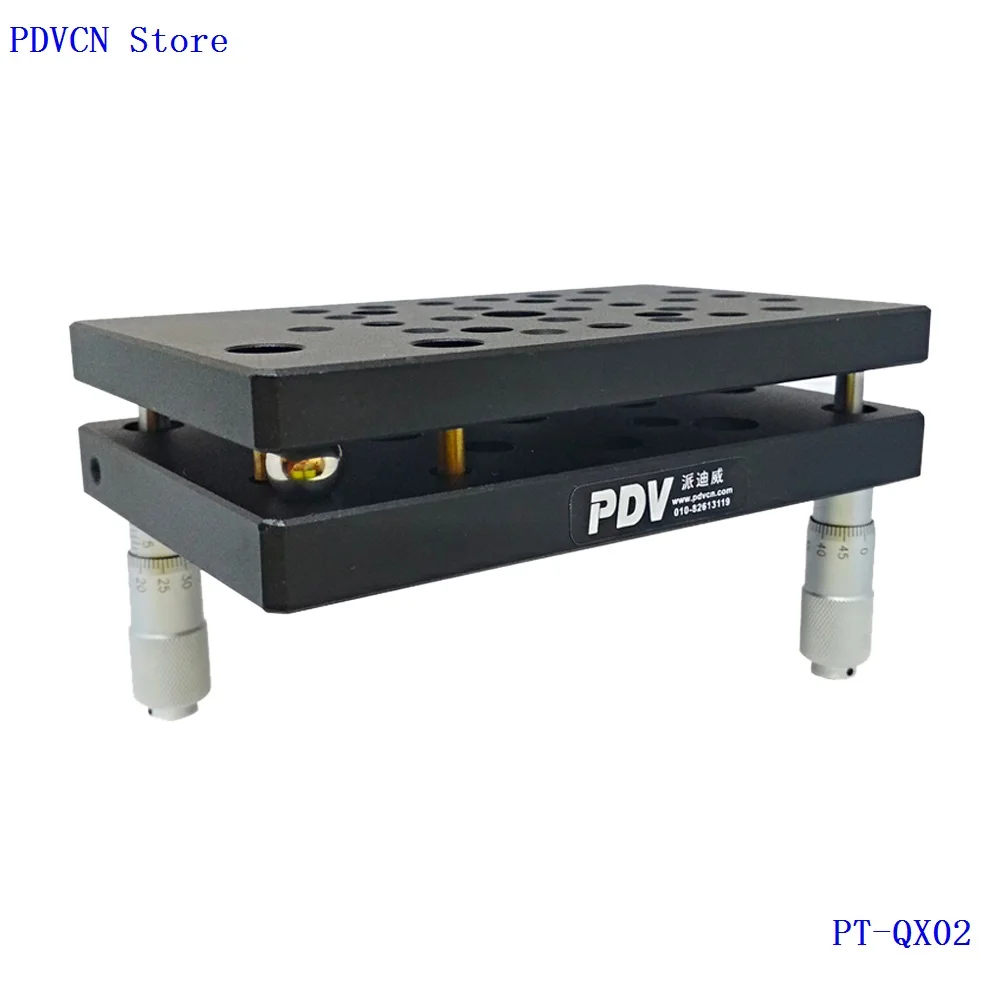 PT-QX02 Two Axis Manual Tilt Stage, High Load Tilt Platform, Precise Manual Tilt Stage, Tilt Range: +/- 5 degree afbeelding