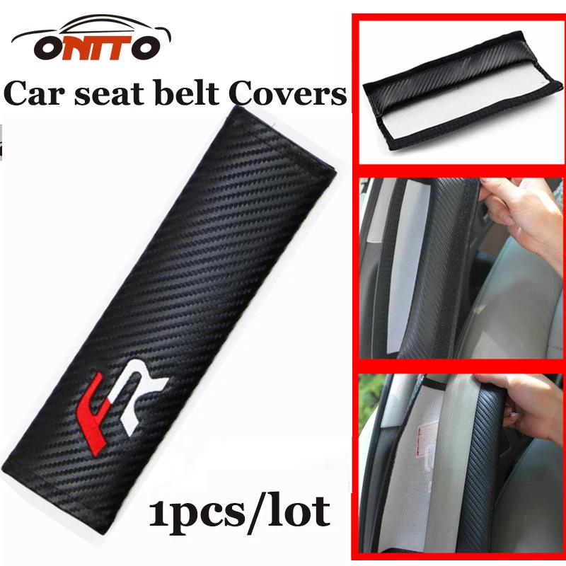 1pcs Auto padding case Carbon Fiber PU Car seat belts cover Auto Belt