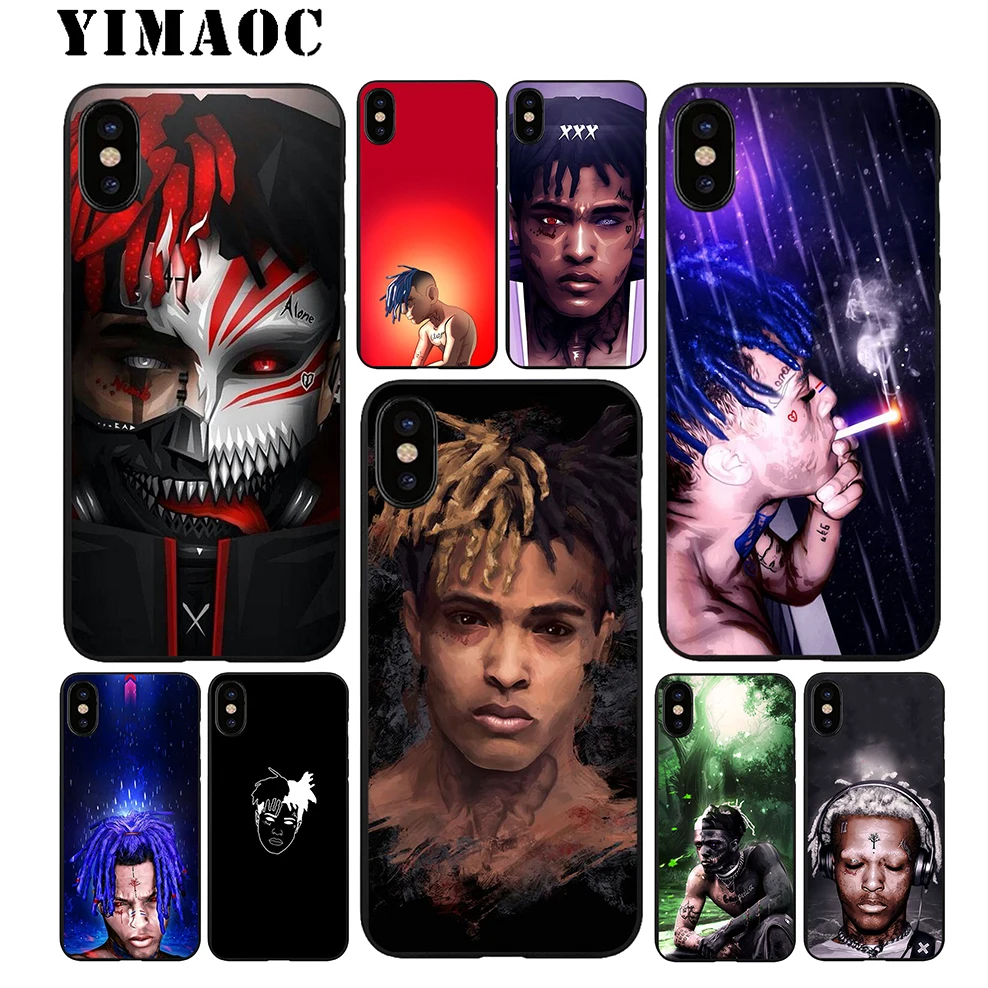 YIMAOC XXXTENTACION Soft TPU Black Silicone Case for iPhone X or 10 8 7 6 6S Plus 5 5S SE Xr Xs Max |