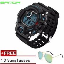 Sanda, мужские спортивные часы, военные часы, модные наручные часы, мужские спортивные, светодиодный, цифровые часы, водонепроницаемые, Relogio Masculino 326