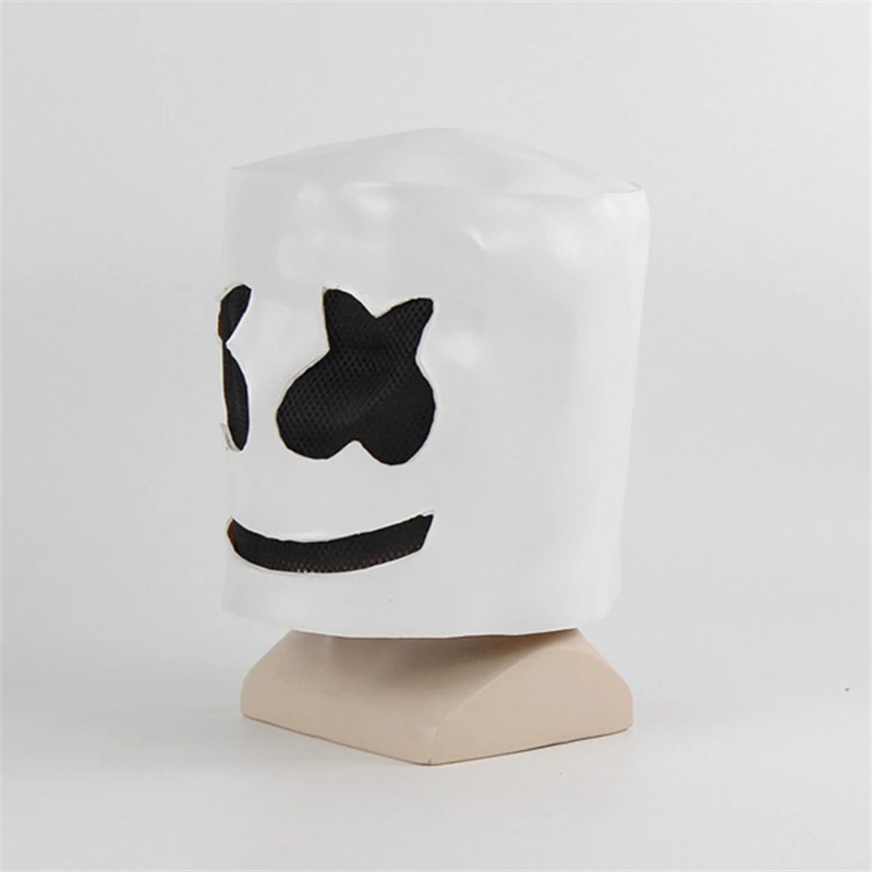 Хэллоуин косплей Marshmallow Syllable DJ Marshmello с тем же головным убором белые вечерние