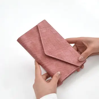 Yiwi 3 fold Crocodile Pattern PU Leather Notebook Pink Black Red 17x12cm A6 Hobo Style Planner 2018 yiwi a5 a6 black hobo planner woolen hobonichi planner organizer agenda dairy notebook cover