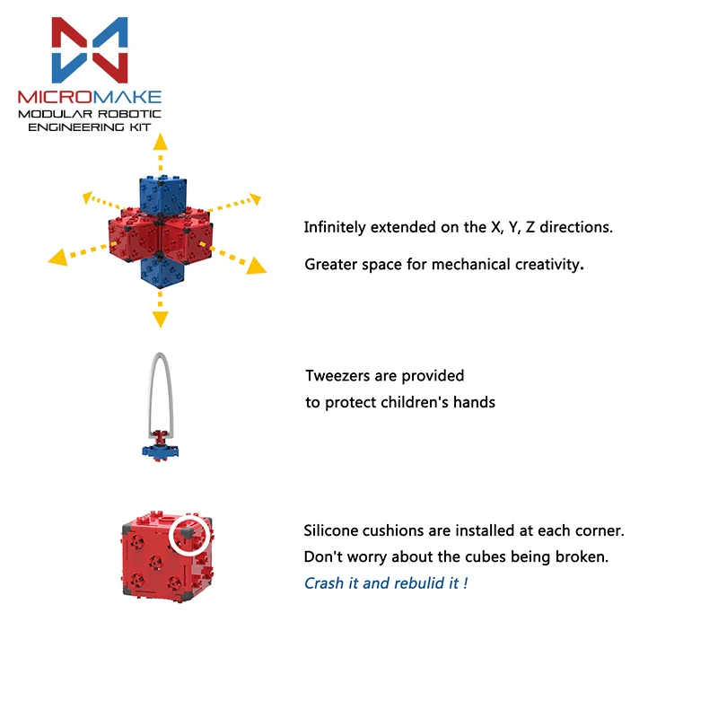 Micromake Kids Modular Robotic Engineering DIY Kit Christmas Gift for Family Technic STEM Educational Birthday Toys for Children