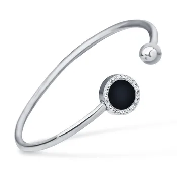 

316L Stainless Steel Bracelet With Round Crystal Buckle Bracelets bangles for women party gifts Cuff Jeweley Design