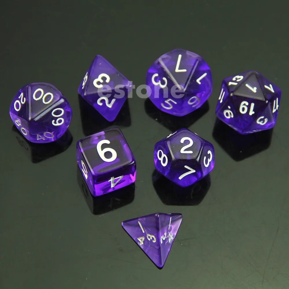 MTG RPG D& D DND Poly Dice настольная игра Набор из 7 сторонних плашек D4 D6 D8 D10 D12 D20