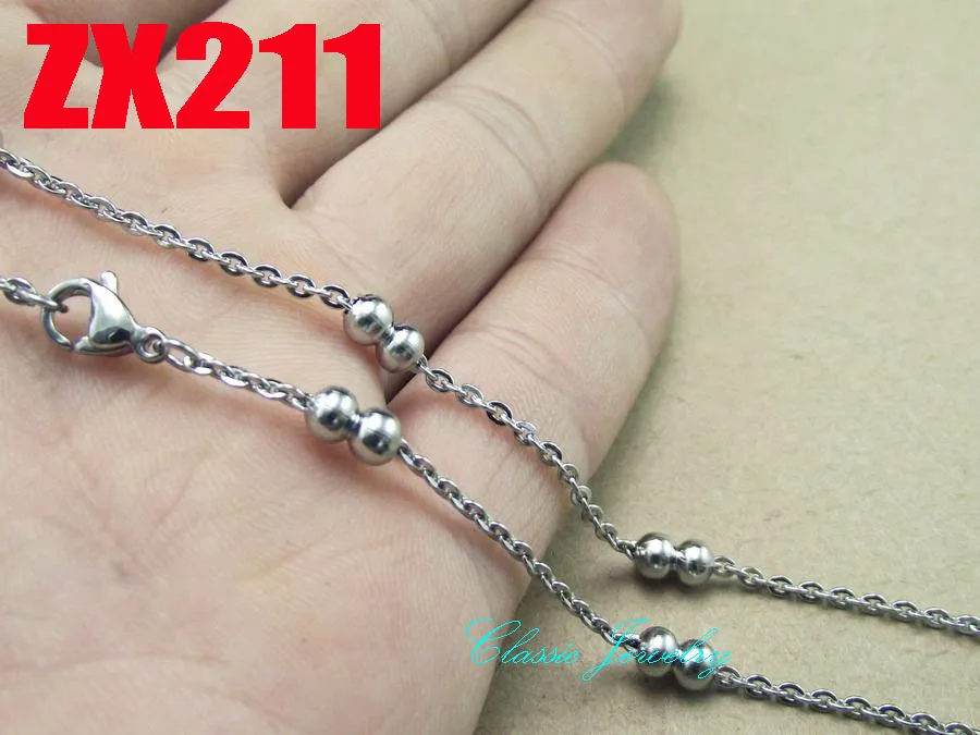 50 метров 4 мм двойной шарик цепи из нержавеющей стали крест цепи ювелирные изделия женские модные элементы ожерелья ZX211