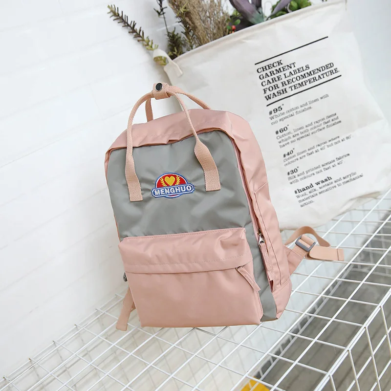 MENGHUO Panelled 2018 Women Canvas Backpack School bag for Girl Ladies Teenagers Casual Travel bags Schoolbag Backpack Mochila (41)