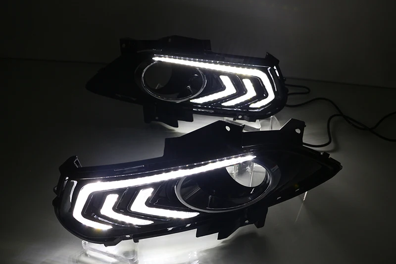 Автомобильный мигающий 2 шт. Led DRL Дневной ходовой светильник для Ford Mondeo Fusion 2013 Водонепроницаемый с отверстием противотуманной фары