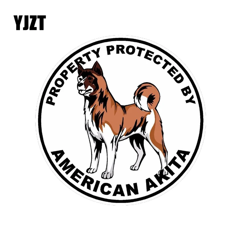 

YJZT 15*15CM American Akita Dog The Car Whole Body PVC Car Sticker C1-4630