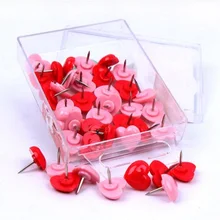 40 шт/Пкг яркие цветные качественные пластиковые кнопки в форме сердца, нажимные штифты для рисования, школы, офиса