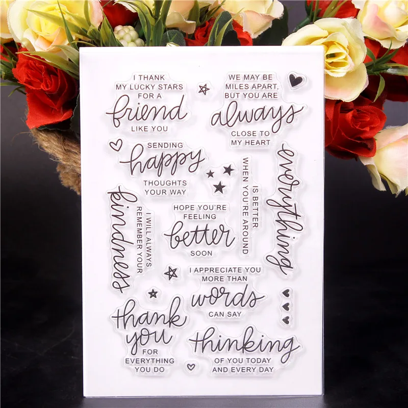 

Transparent Clear Silicone Stamps for DIY Scrapbooking Card Making diy photo Roller album Decorative English word