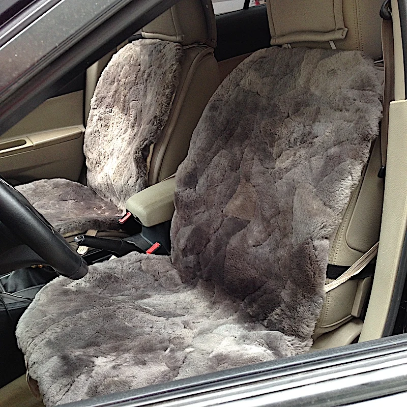 Free Shipping 2pcs/lot Short Wool 100 Sheepskin Car Cushion Patchwork