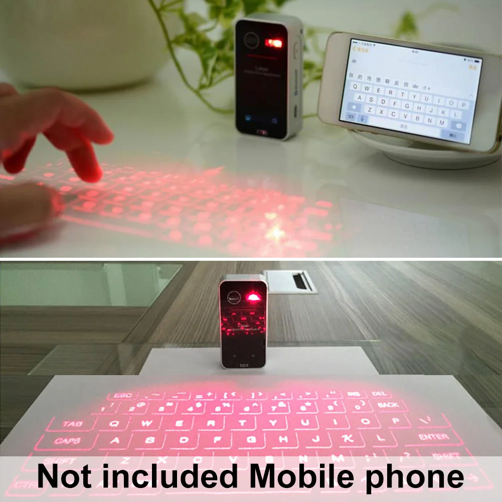 

Mouse Function Keyboard USB Charging Bluetooth Easy Operate Tablet PC Virtual Wireless Projection Portable