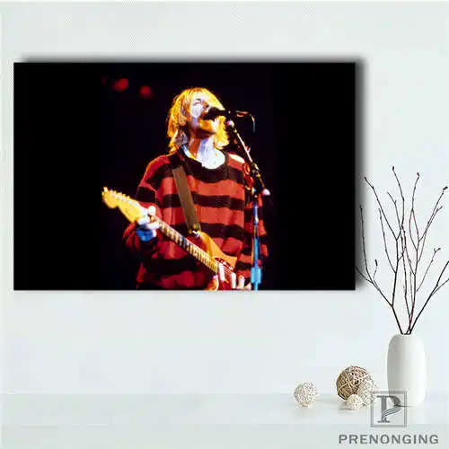 

Custom Kurt Cobain (2) Printing Posters Cloth Fabric Wall Art Pictures For Living Room Decor#18-12-05-2-5