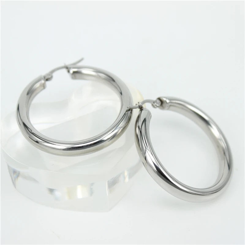 MGUB круг цвет золотой креольские серьги, нержавеющая сталь большие круглые женские серьги кольца Подарки для женщин LHEH78