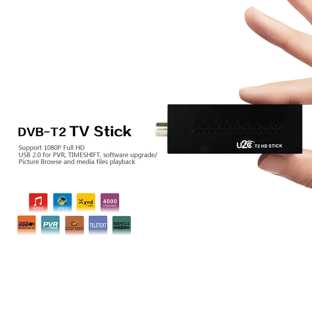 New Mini DVBT2 TV Receiver DVB T2 TV Stick Support MP3