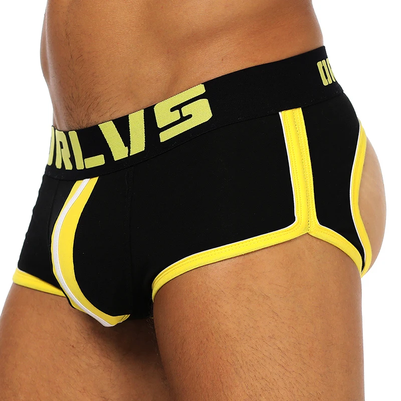 

ORLVS Sexy Gay Underwear Men Jockstrap String Homme Thongs Cueca Gay Mens Underwear Open Backless crotch Cotton OR163