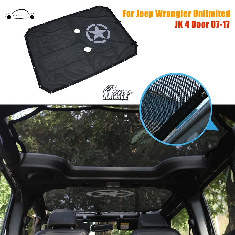 

High Quality Auto Accessories Full Cover Eclipse Military Army Star Sun Shade For Jeep Wrangler JKU 4 Door 2007-2017 CAR-CE046