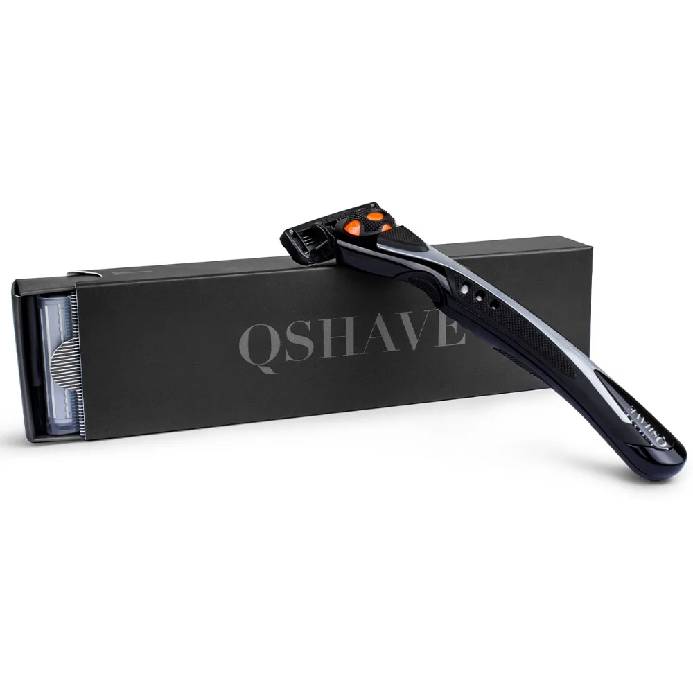 Qshave Black Spider персонализированный человек ручная Бритва Ручка может дизайн имя на Wingball технологии ручка, 1 шт.(без лезвия