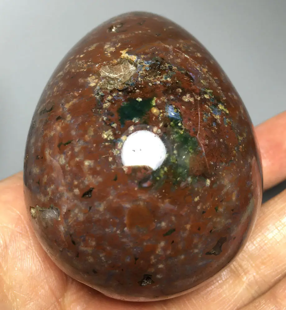 

336g Raw NATURAL OCEAN JASPER QUARTZ CRYSTAL egg HEALING stones Mineral specimen