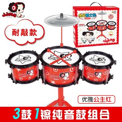Новое поступление подарок детский набор барабанов маленький музыкальный инструмент игрушки установка ударных обучающих игр Детский Музыкальный обучающий подарок - Цвет: Красный