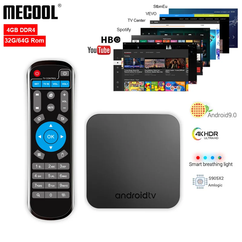 Новинка! ТВ приставка 4G 64G MECOOL KM9 Android 9 0 Amologic S905X2 LPDDR4 32G Rom 4K HDR 2 4 Ghz/5 GHz Wifi BT4.1 iptv