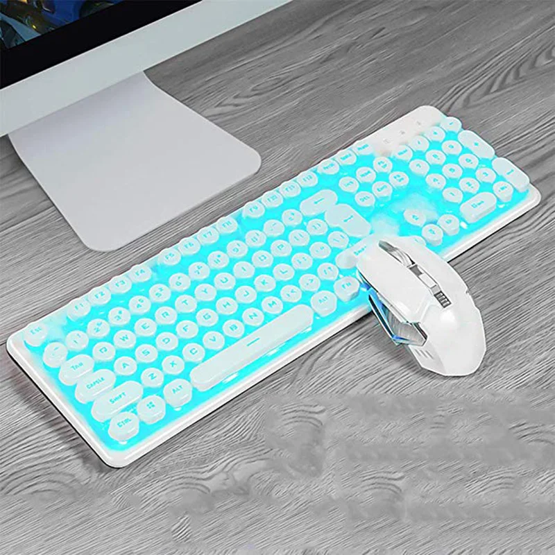 

HOT Keyboard with Mouse Set Rechargeable Backlight Mechnical Gaming Keypad Set BUS66