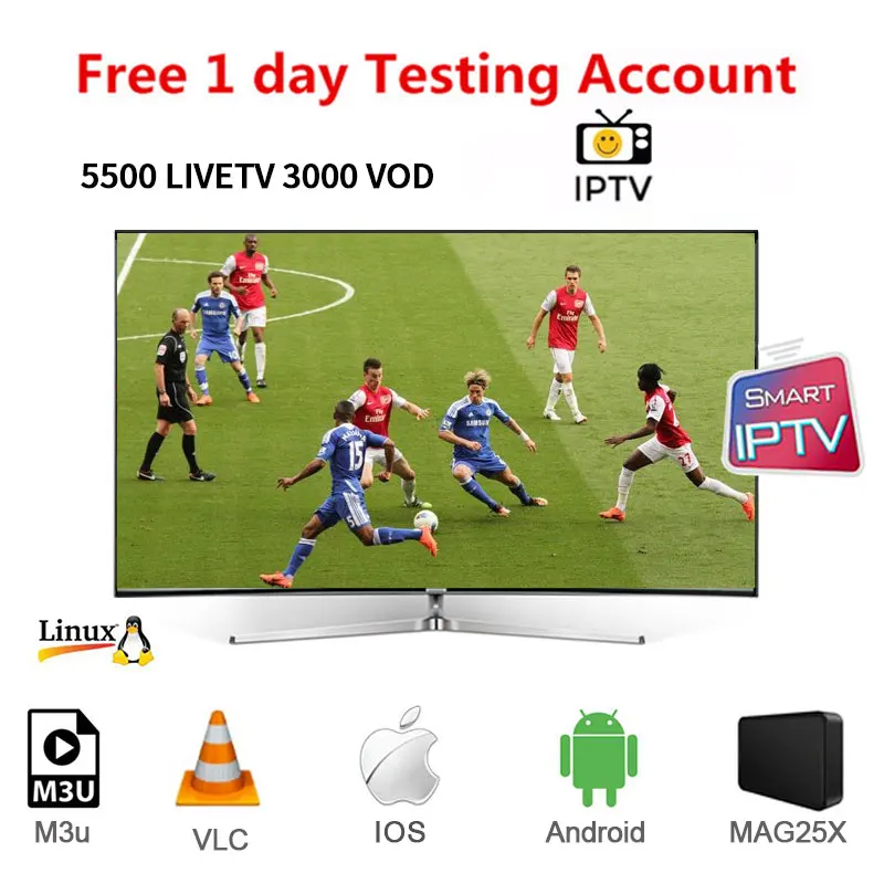 IPTV subscription5500 channels HD Arabic Europe USA Germany Canada Italy Russia Africa France India Latin America smart IPTV M3U
