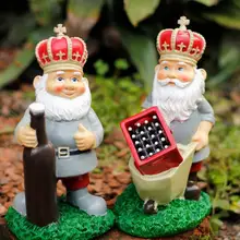 2 шт., высокая 21 см. Европейская Корона эльф карлик украшения дома Смола характер ремесла Садоводство продукты