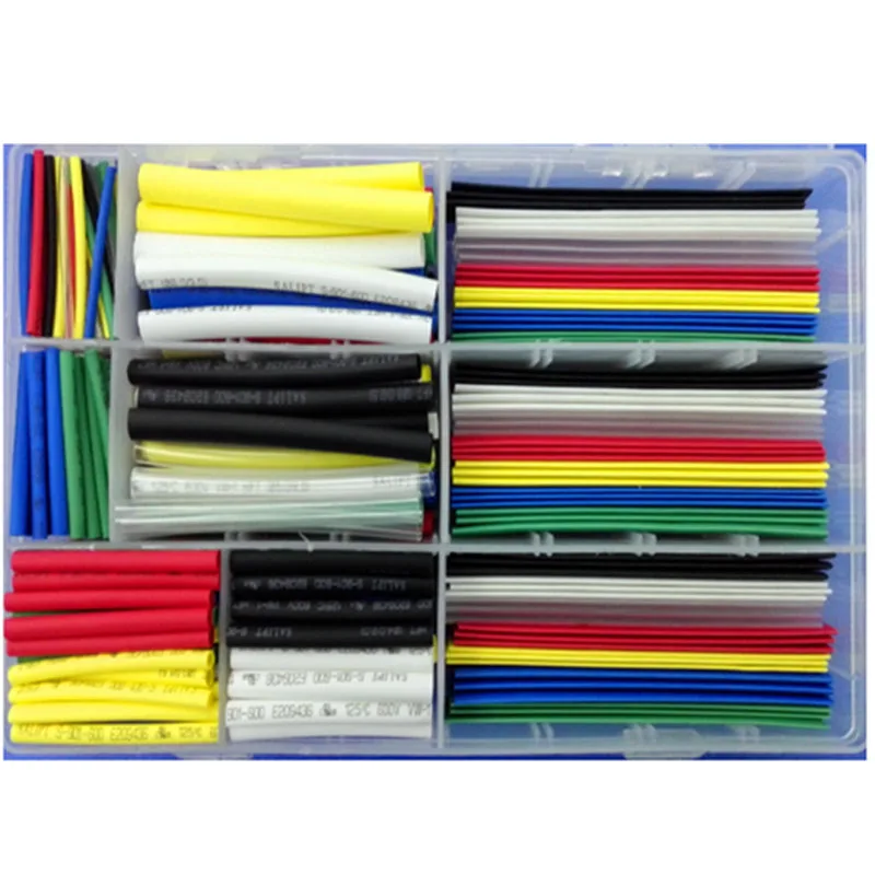 385 pcs Heat Shrink Tube Tubing Free Storage Box 21 Shrink Ratio 600V